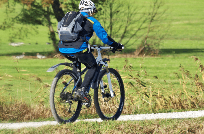 Person riding a bike on the Limerick Greenway